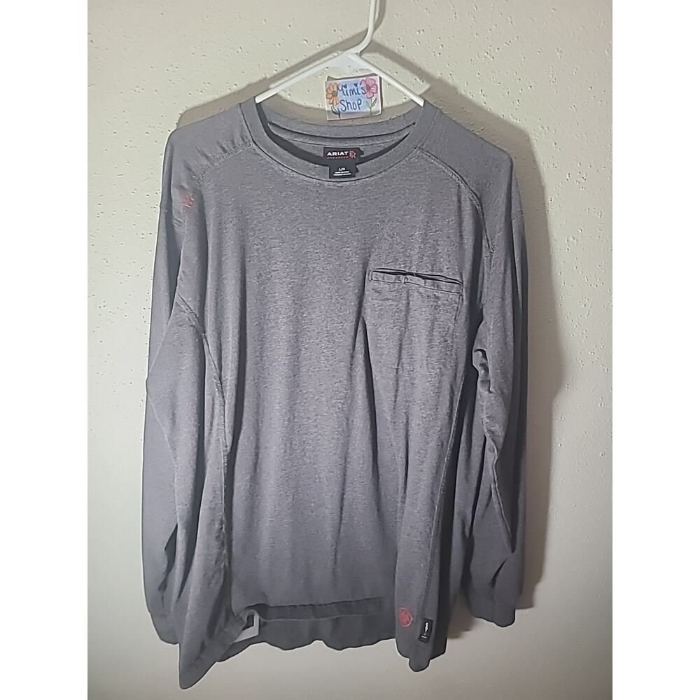 Ariat FR Shirt Utility Large Flame Resistant Workwear Gray CAT 2 Used